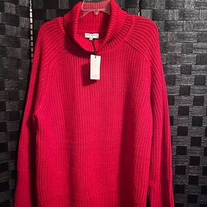 Skies Are Blue Vibrant Red Knit Sweater